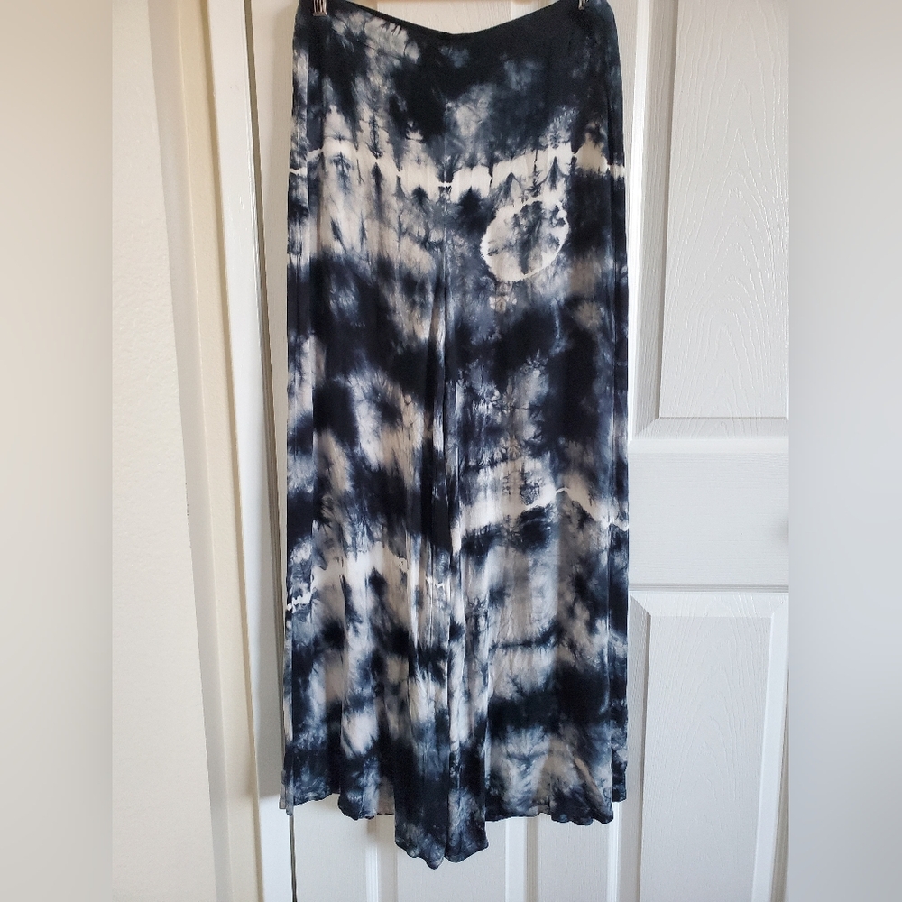 Young Fabulous & Broke Black Gray Tie-Dye Loose Fit Pants Womens Large